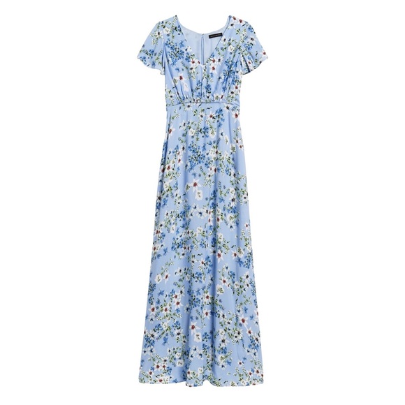 SOLD Banana Republic Ecovero Floral Dress Blue - Picture 4 of 13